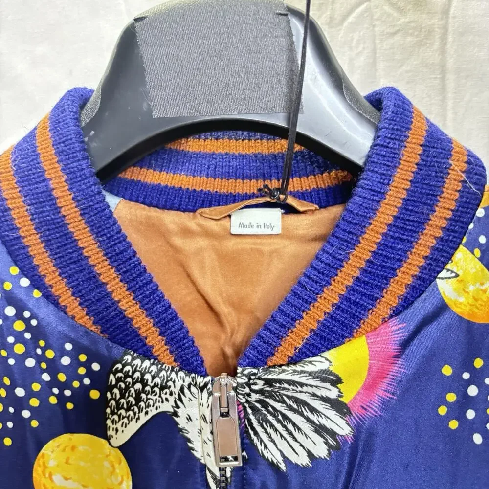 GUCCI Space Animals Alessandro Michele Bomber Jacket Blue Sz 50